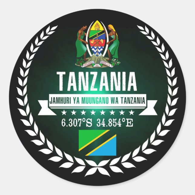 Pegatina Redonda Tanzania (Anverso)