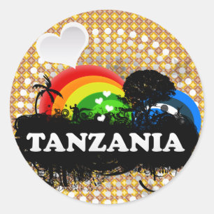 Pegatina Redonda Tanzania con sabor a fruta linda