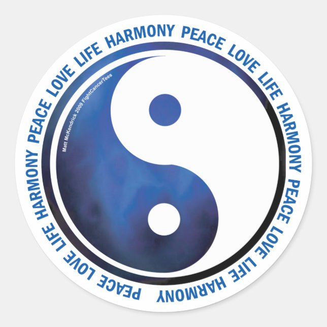 Pegatina Redonda Taoism Ying Yang (Anverso)
