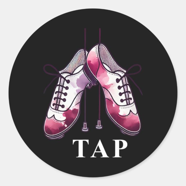 Pegatina Redonda Tap Dance Lover Dancing Shoes Competencia De Baila (Anverso)