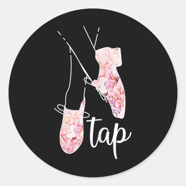Pegatina Redonda Tap Dance Lover Tap Dancer Danzando Maestra (Anverso)