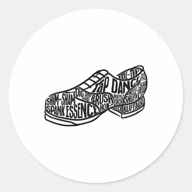 Pegatina Redonda Tap Dance Teacher Tap Dancer Tap Dance Steps (Anverso)