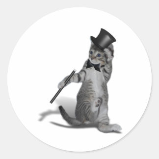 Pegatina Redonda Tap Dancing Cat
