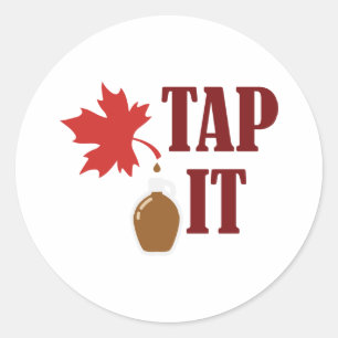 Pegatina Redonda Tap It Maple Syrup