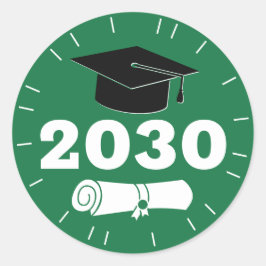 Pegatina Redonda Tapa de graduación moderna año de graduación Diplo