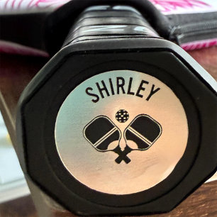 Pegatina Redonda Tapa de nombre de culata de pala de pickleball per