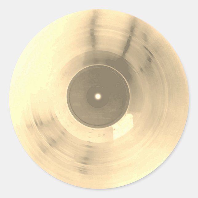 Pegatina Redonda Tapa de retro de vinilo metálico colorido (Anverso)