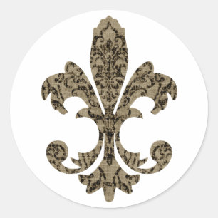 Pegatina Redonda Tapestry Fleur de lis 4