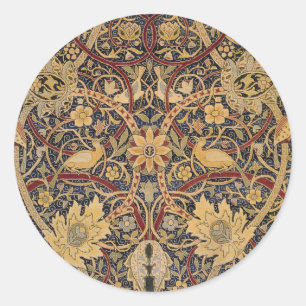 Pegatina Redonda Tapiz Falso William Morris Bullerswood