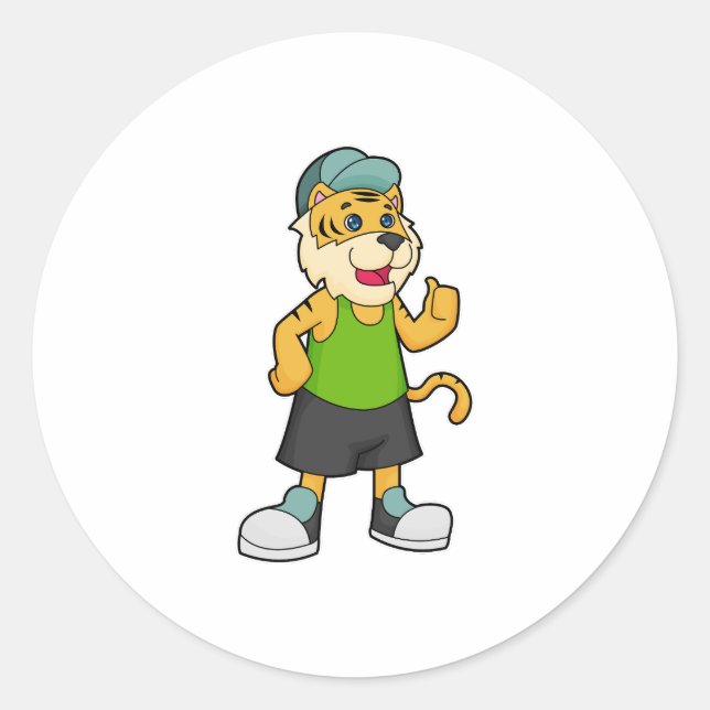 Pegatina Redonda Tapón de tigre (Anverso)