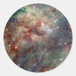 Pegatina Redonda Tarantula Nebula Hubble Space