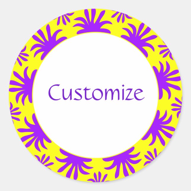 Pegatina Redonda Tarde de la plantilla Triffids - Amarillo (Anverso)