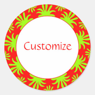 Pegatina Redonda Tarde de la plantilla Triffids - Rojo