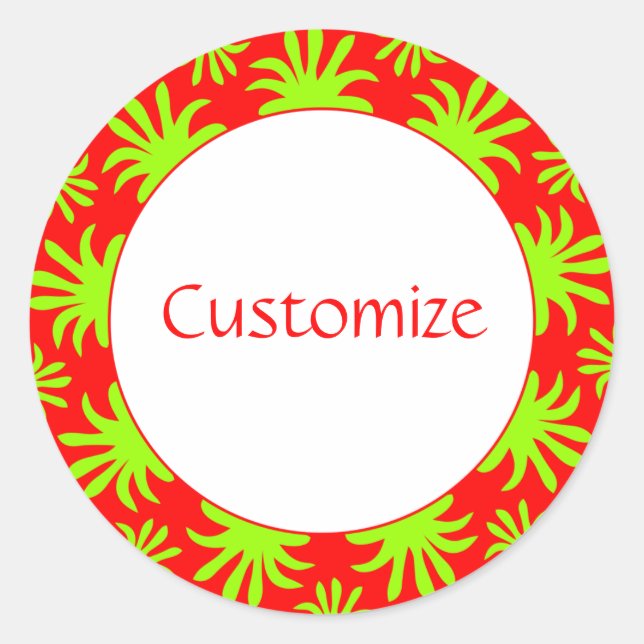 Pegatina Redonda Tarde de la plantilla Triffids - Rojo (Anverso)