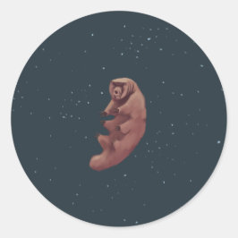 Pegatina Redonda Tardigrado en el espacio