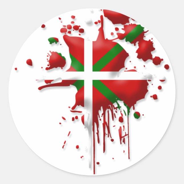 Pegatina Redonda tarea bandera Vasca Euskadi