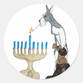 Pegatina Redonda tarjeta chanukah ( Hanukkah )