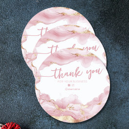 Pegatina Redonda Tarjeta de agradecimiento de marca comercial de Ag