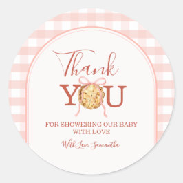 Pegatina Redonda Tarjeta de agradecimiento para baby shower CutiePi