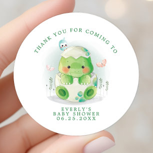 Pegatina Redonda Tarjeta de agradecimiento para baby shower de huev
