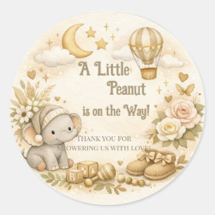 Pegatina Redonda Tarjeta de agradecimiento para Baby Shower   Diseñ