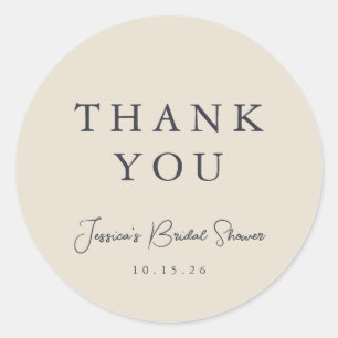 Pegatina Redonda Tarjeta de agradecimiento para despedida de solter
