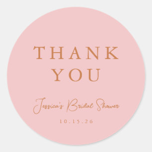 Pegatina Redonda Tarjeta de agradecimiento para despedida de solter
