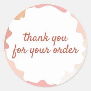 Pegatina Redonda tarjeta de agradecimiento para el cliente