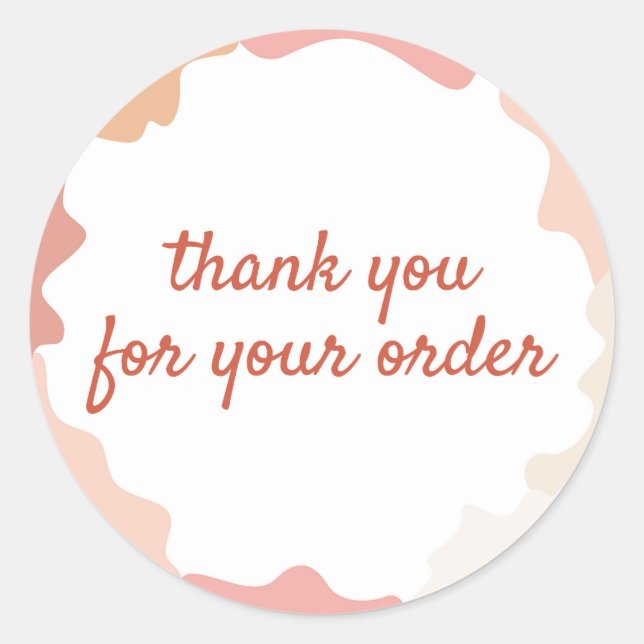 Pegatina Redonda tarjeta de agradecimiento para el cliente (Anverso)