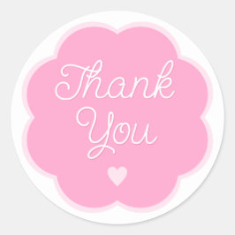 Pegatina Redonda Tarjeta de agradecimiento para niña recién nacida 