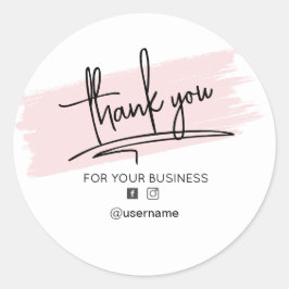 Pegatina Redonda Tarjeta de agradecimiento para promoción de marca 
