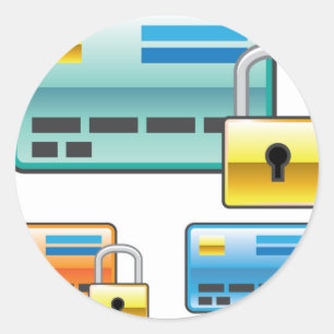 Pegatina Redonda Tarjeta de cajero automático del debe de la