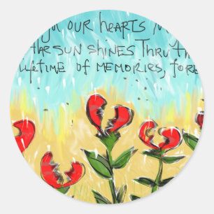 Pegatina Redonda Tarjeta de condolencia pensativa y creativa