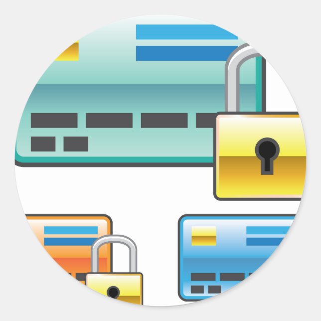 Pegatina Redonda Tarjeta de crédito Bloquear tarjeta de débito ATM (Anverso)