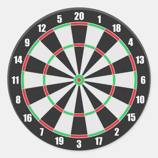Pegatina Redonda Tarjeta de Dart para Deportes (Anverso)