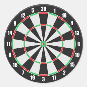 Pegatina Redonda Tarjeta de Dart para Deportes