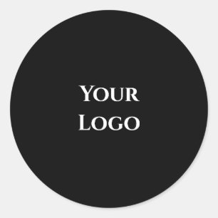 Pegatina Redonda Tarjeta de diseño simple negra para la plantilla d
