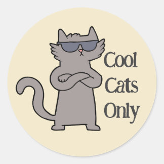 Pegatina Redonda Tarjeta de Invitación para Eventos de Gatos Genial