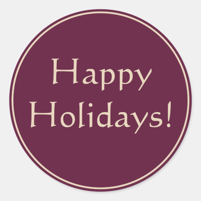 Pegatina Redonda Tarjeta de Navidad (Anverso)