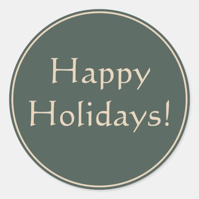 Pegatina Redonda Tarjeta de Navidad (Anverso)