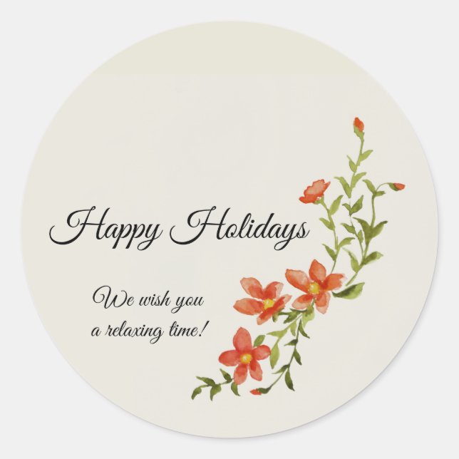 Pegatina Redonda Tarjeta de saludo plana sonora (Anverso)