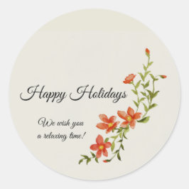 Pegatina Redonda Tarjeta de saludo plana sonora