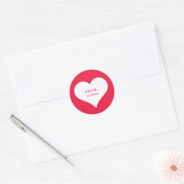 Pegatina Redonda tarjeta del día de San Valentín para el salón de c