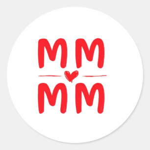 Pegatina Redonda Tarjeta del Día Feliz de la Madre