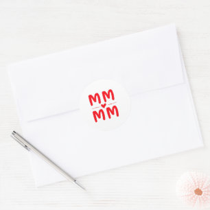 Pegatina Redonda Tarjeta del Día Feliz de la Madre