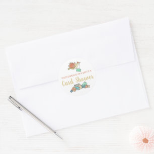 Pegatina Redonda Tarjeta Ducha Entrega Aves Envoltura Clásica Ronda