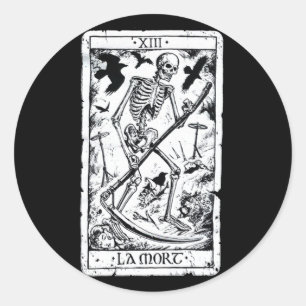 Pegatina Redonda Tarjeta La Mort Tarot