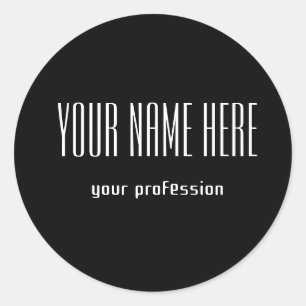 Pegatina Redonda tarjeta personal de negocios de personalizable