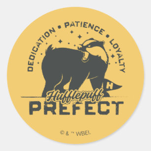 Pegatina Redonda Tarjeta prefecta HUFFLEPUFF™