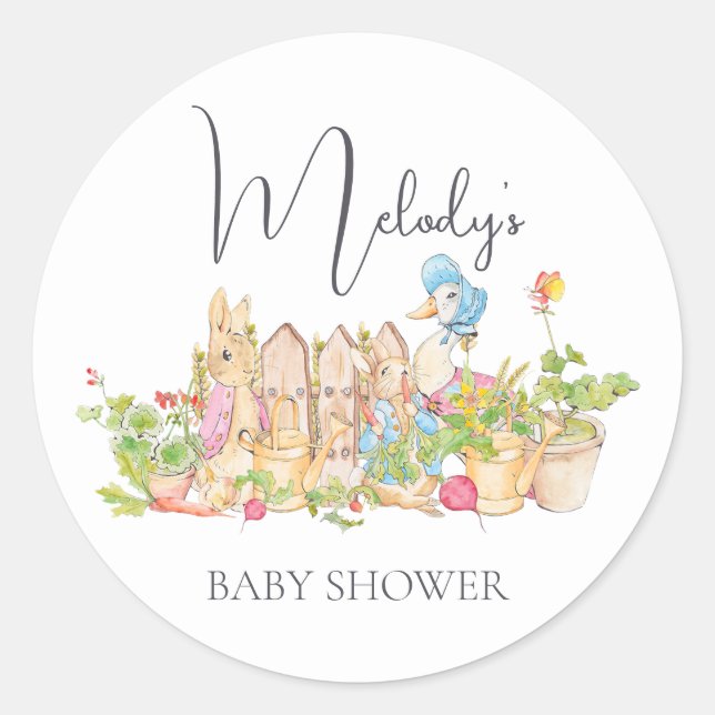 Pegatina Redonda Tarjeta redonda clásica Peter Rabbit (Anverso)